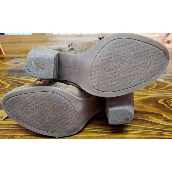 Gianni Bini Brown Leather Fringe Pointy Ankle Western Boots Booties Size 9.5 - Picture 9 of 12